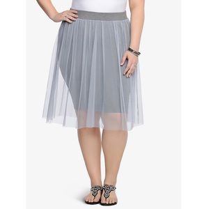 Mesh midi skirt
